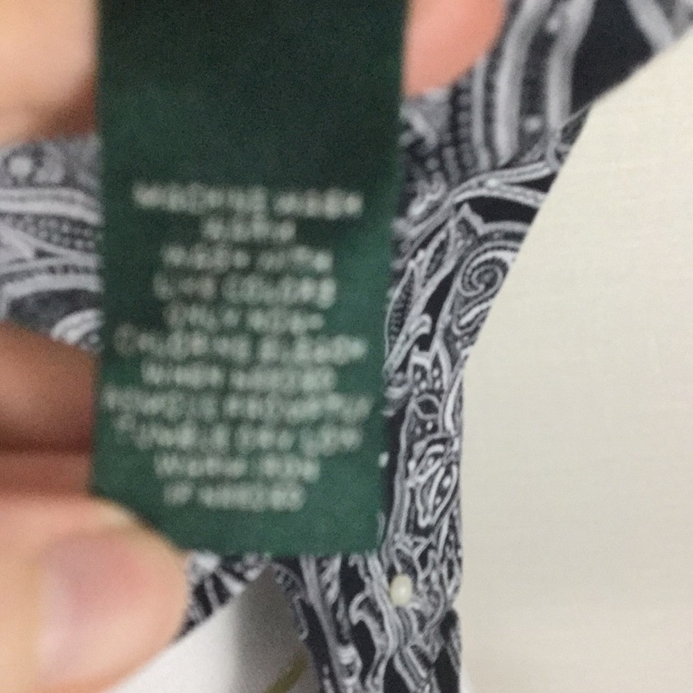 Lauren Ralph Lauren b&w paisley button-down - Picture 8 of 8
